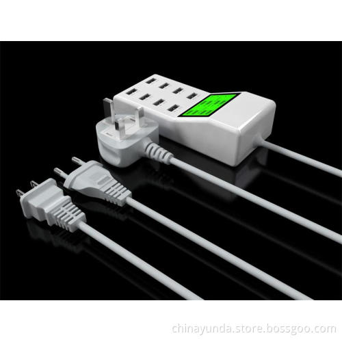 New Brand 8 Port USB Mobile Phone Charger with LCD 5V 9.2A Output UK/EU/US Standard